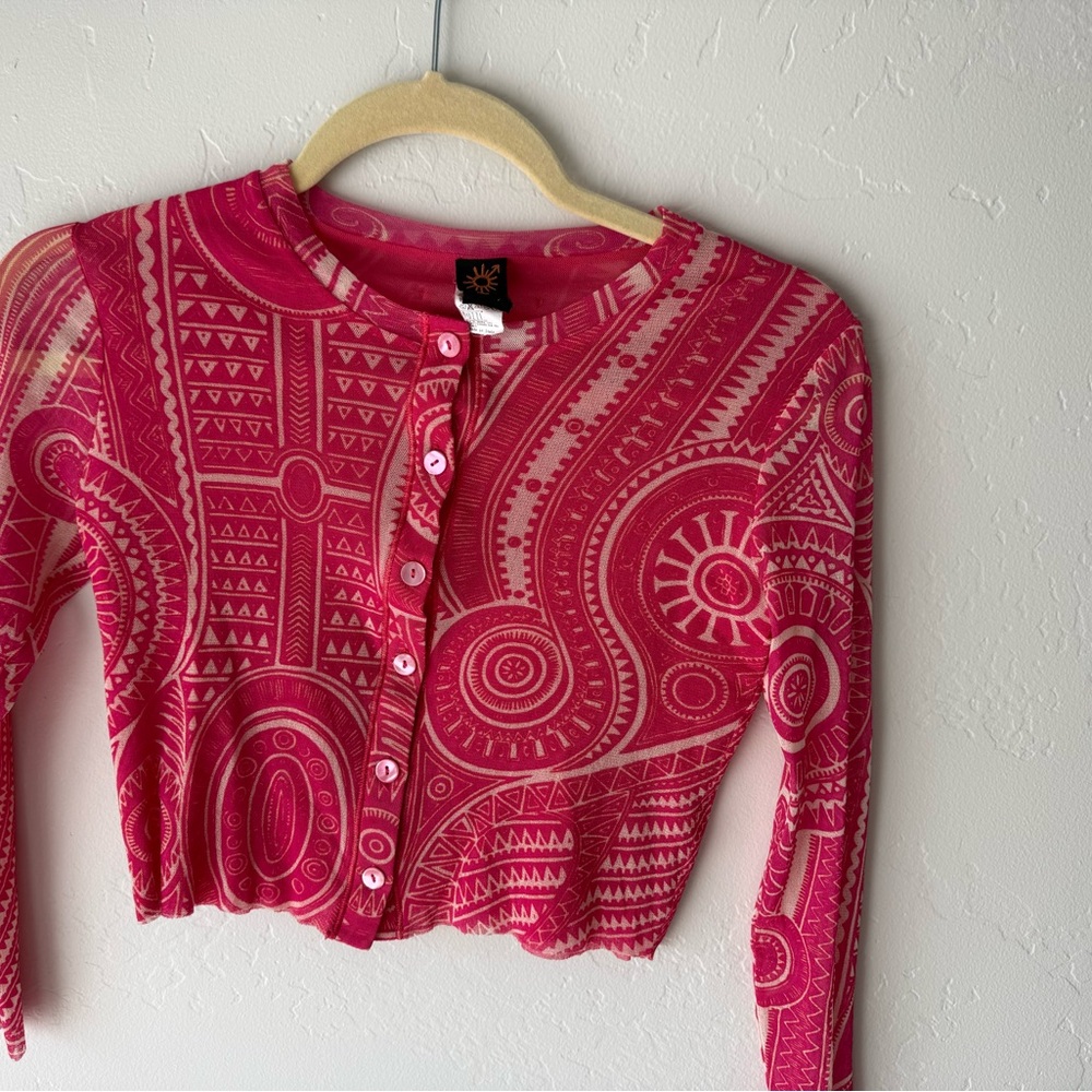 Fuzzi Made in Italy Jean Paul Gaultier Tattoo Mesh Soleil Cardigan